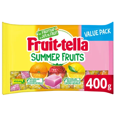 Fruittella Fruity summerfruits vegan Zak 400 g