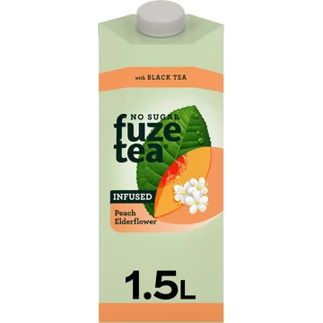FuzeTea No Sugar Black Tea Peach Elderflower 1,5 L