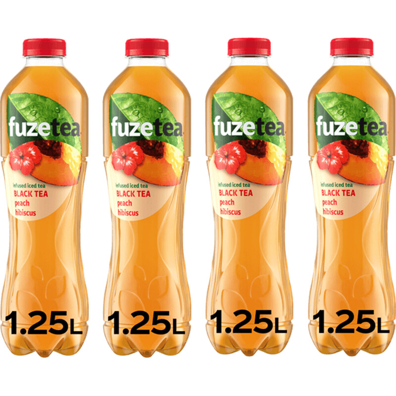 Fuze Tea Infused Iced Tea Black Tea Peach Hibiscus 4 x 250 ml