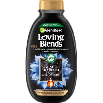 Garnier Loving Blends - Shampoo - Magnetic Charcoal - Vette hoofdhuid & droge lengtes - 300 ml