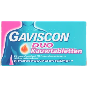 Gaviscon Duo kauwtabletten bij brandend maagzuur, 48 stuks