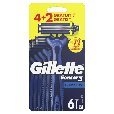 Gillette Wegwerpmesj Sensor3 Comf 4+2 Doos 6 st