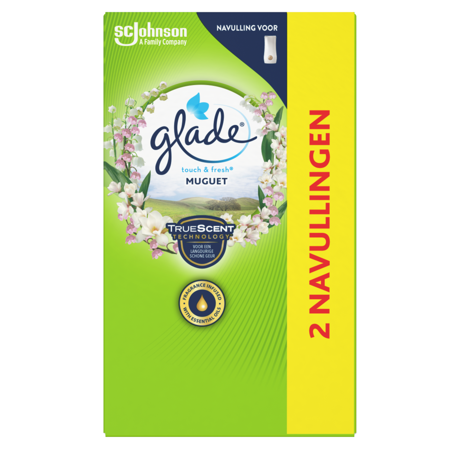 Glade Luchtverfrisser touch & fresh navulling duo lavender & aloe