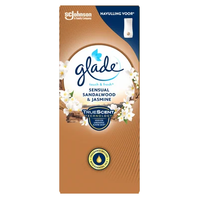 Glade by Brise Touch &amp; Fresh navul sensual sandalwood Doos 1 st