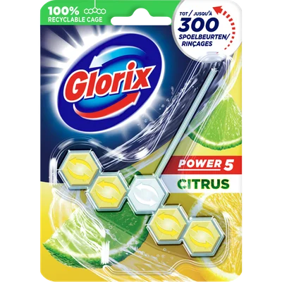 Glorix Toiletblok power citrus 5-ball