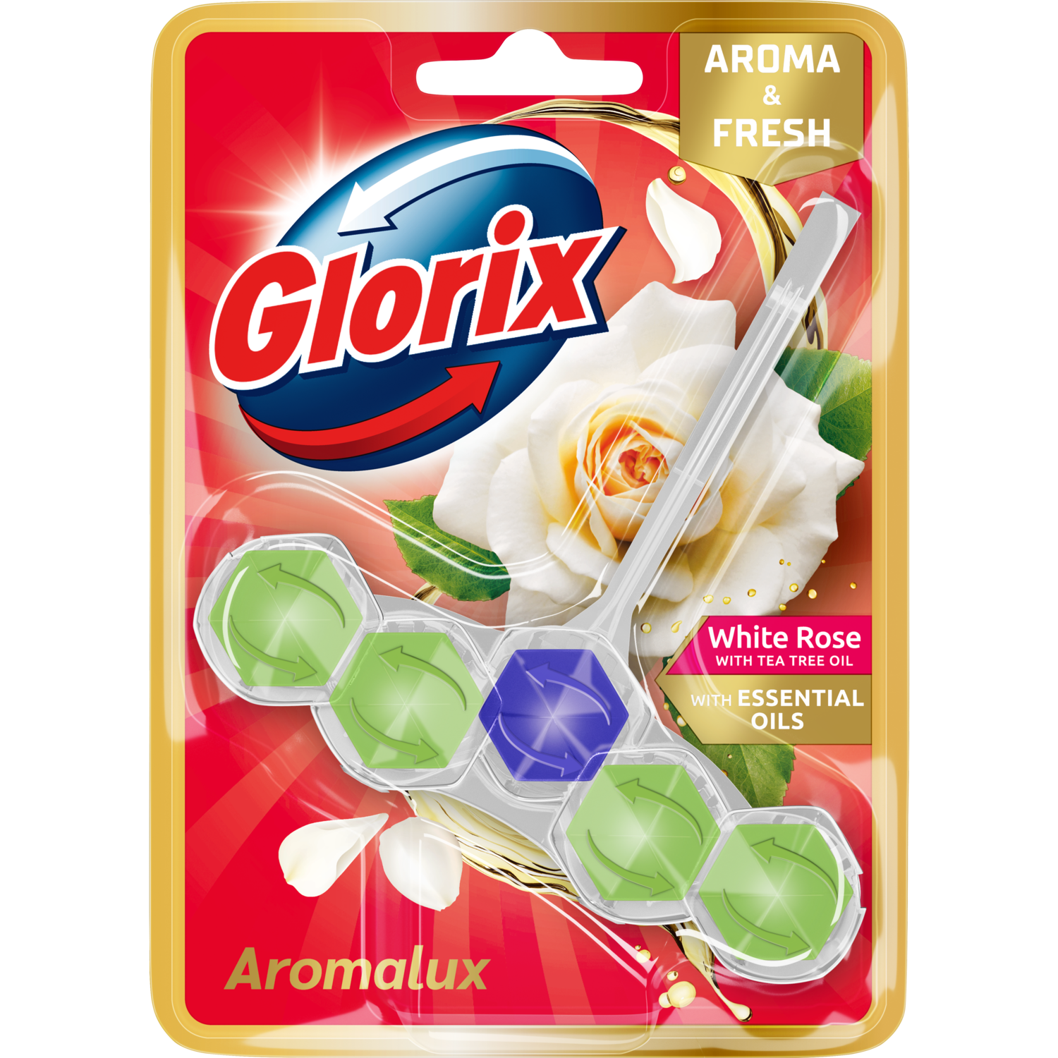 Glorix Toiletblok aroma white roses&tea tree oil