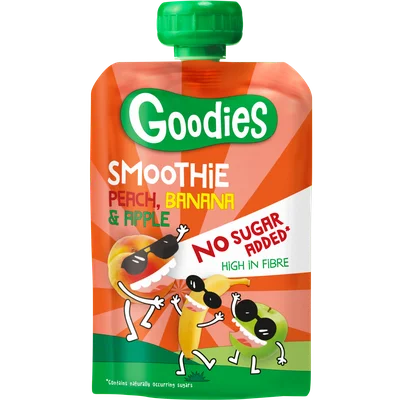 Goodies Knijpfruit Smoothie Perzik, Banaan & Appel 100 g