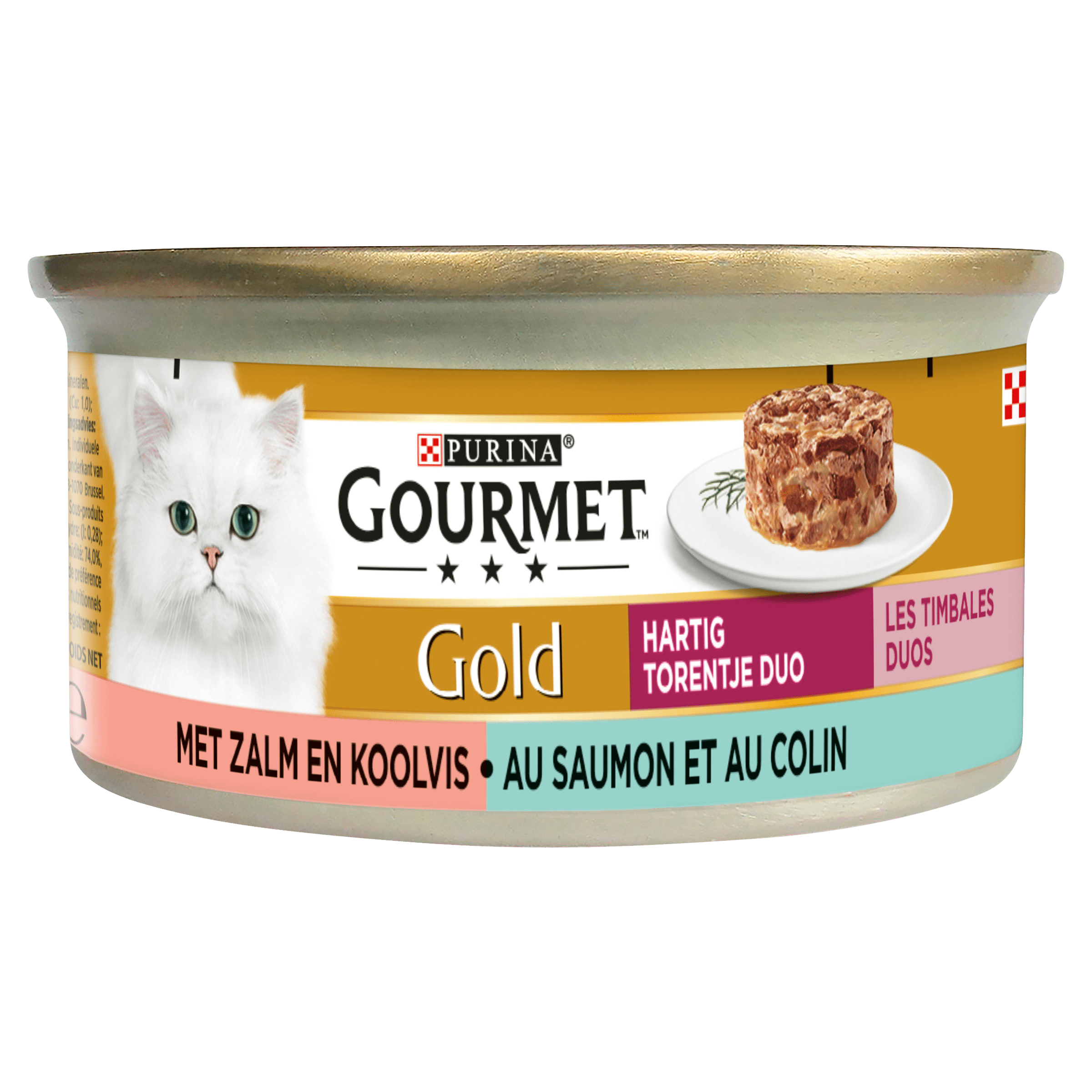 Gourmet Gold torentje duo zalm koolvis Blik 85 g