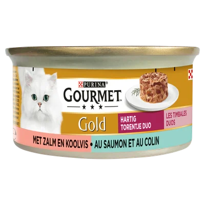 Gourmet Gold torentje duo zalm koolvis Blik 85 g