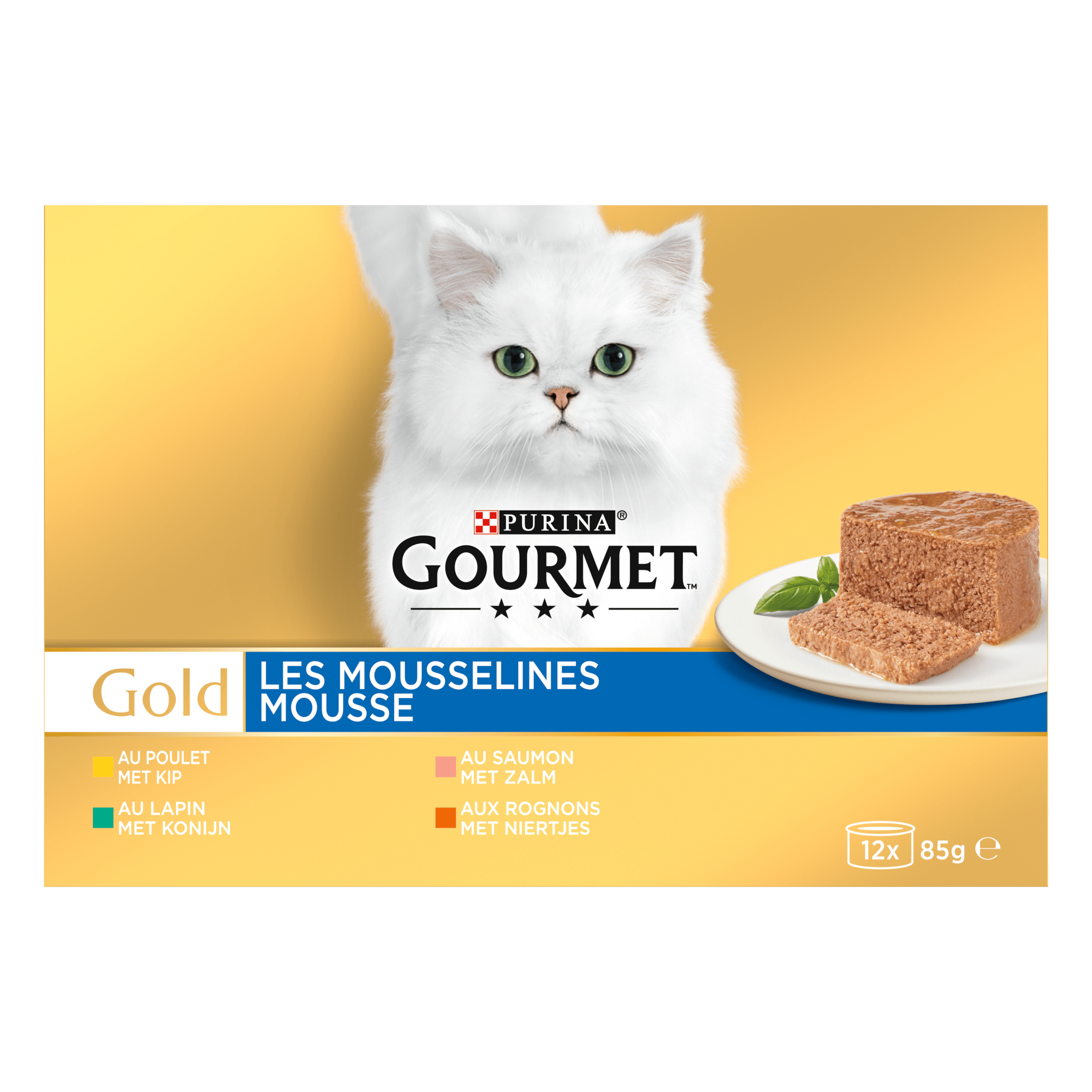 Gourmet Gold Mousse Kattenvoer Nat Vis Vlees Doos 8 St