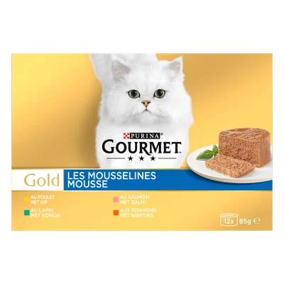 Gourmet Gold Mousse Kattenvoer Nat Vis Vlees Doos 8 St