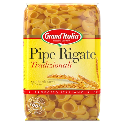 Grand'Italia Pasta Pipe Rigate Zak 500 g