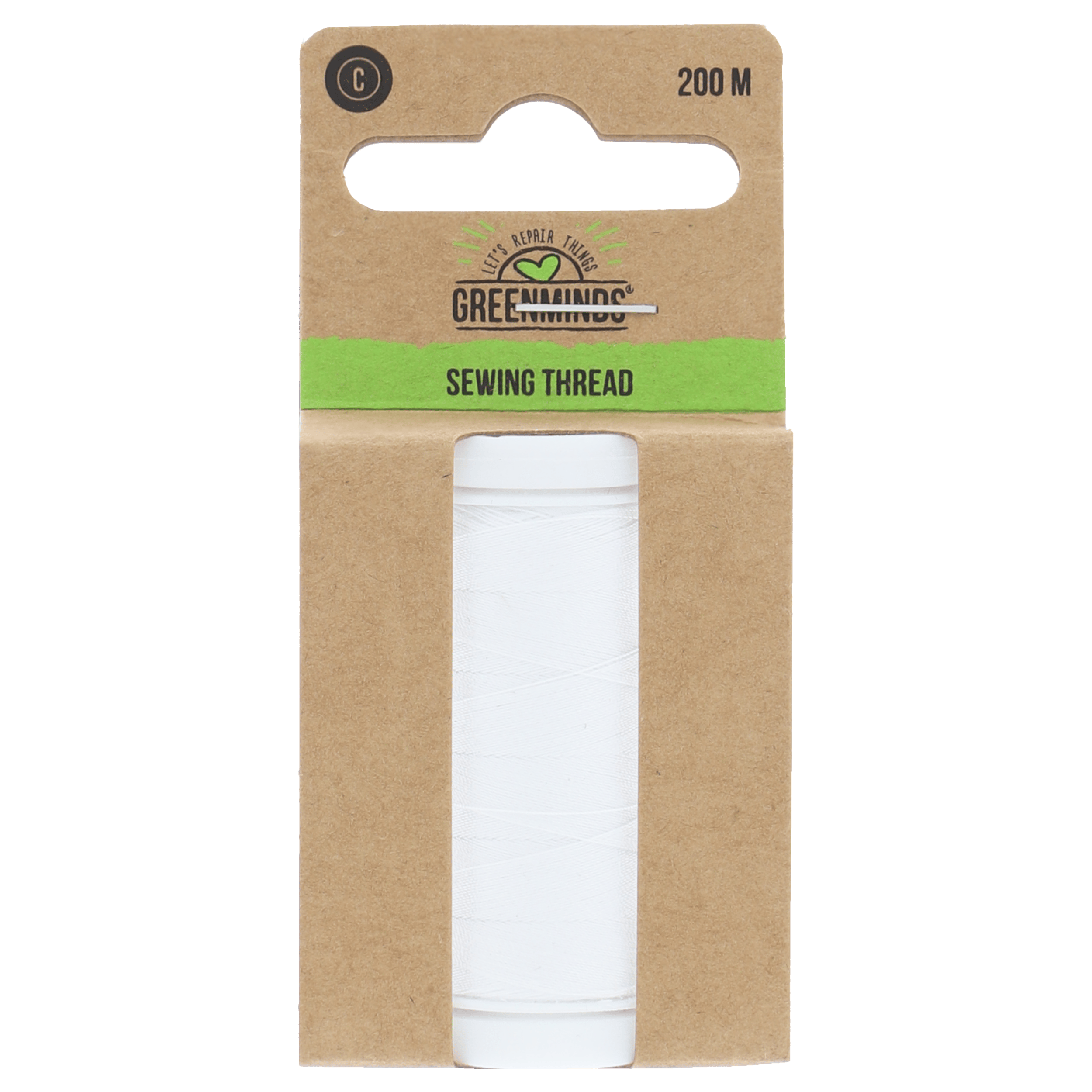 Greenminds Garen Polyester Wit 200m Kaart 5 g