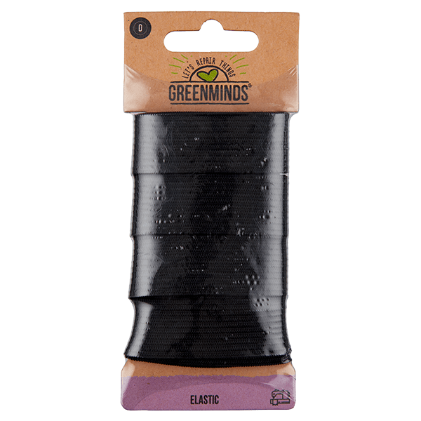 Greenminds Elastiek zwart 20mm 2,4meter Kaart 1 st