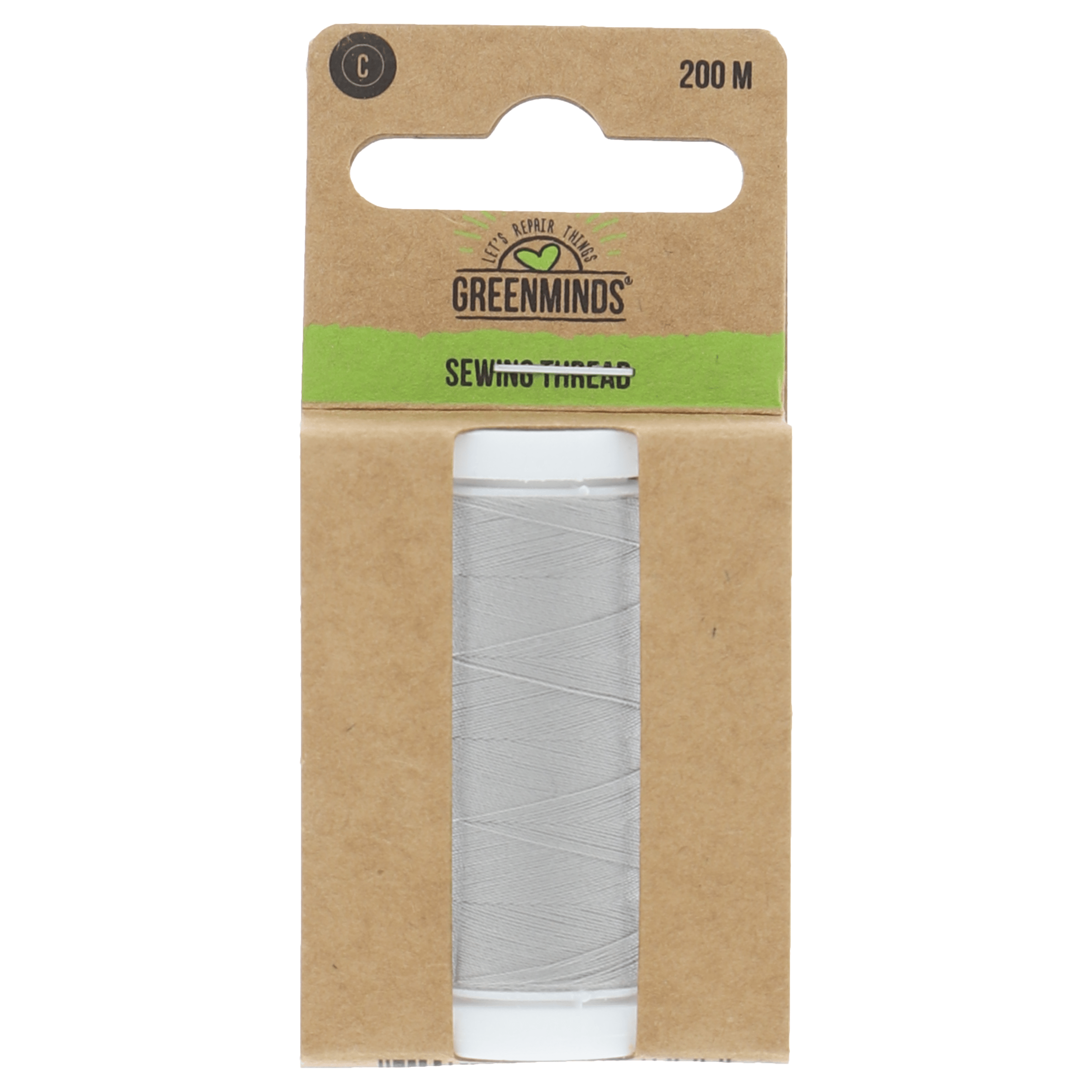 Greenminds Garen Polyester Lichtgrij 200m Wikkel 1 st
