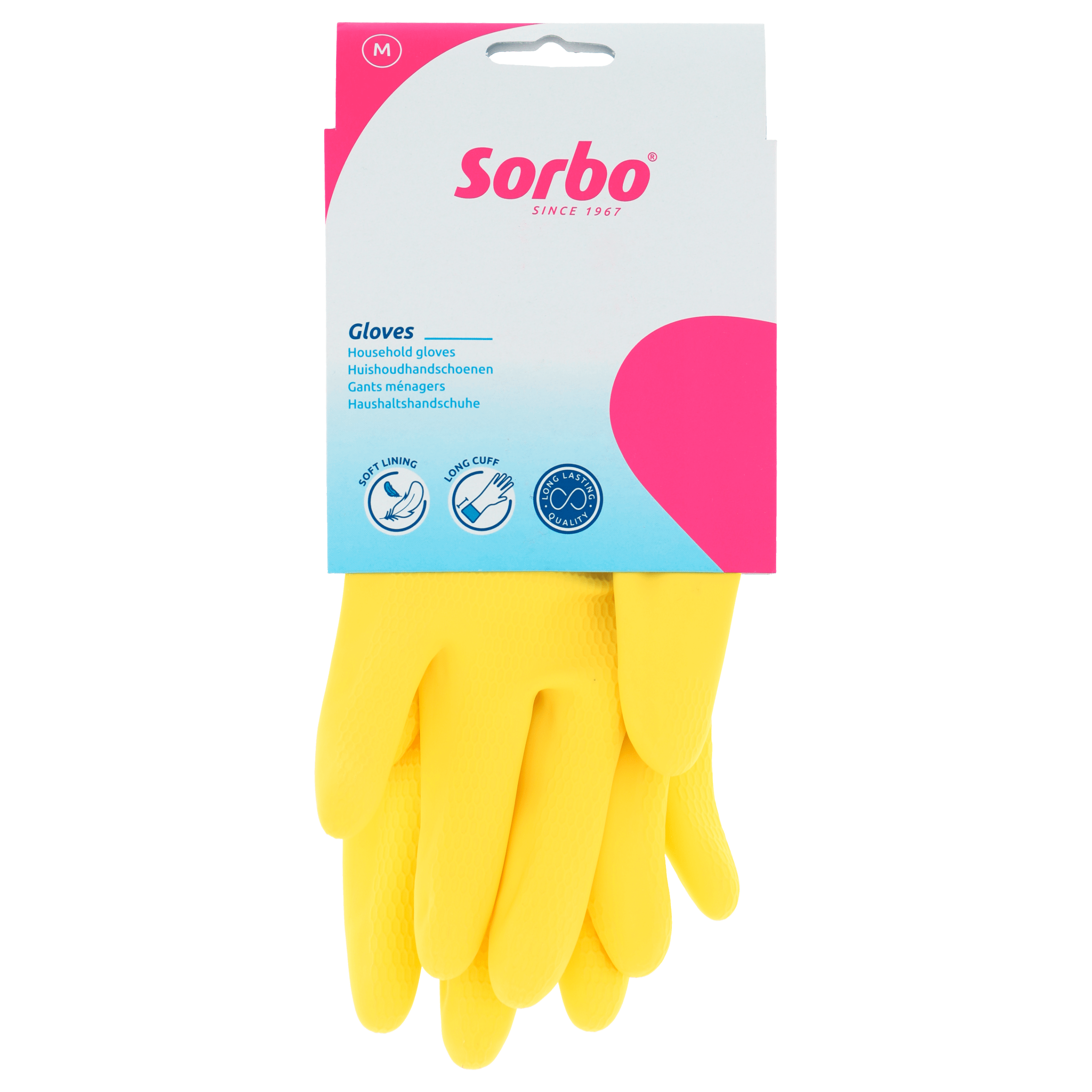 Greenminds Huishoudhandschoenen geel M Kaart 85 g