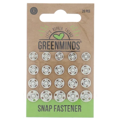 Greenminds Drukknoopjes Assorti 20st Kaart 5 g