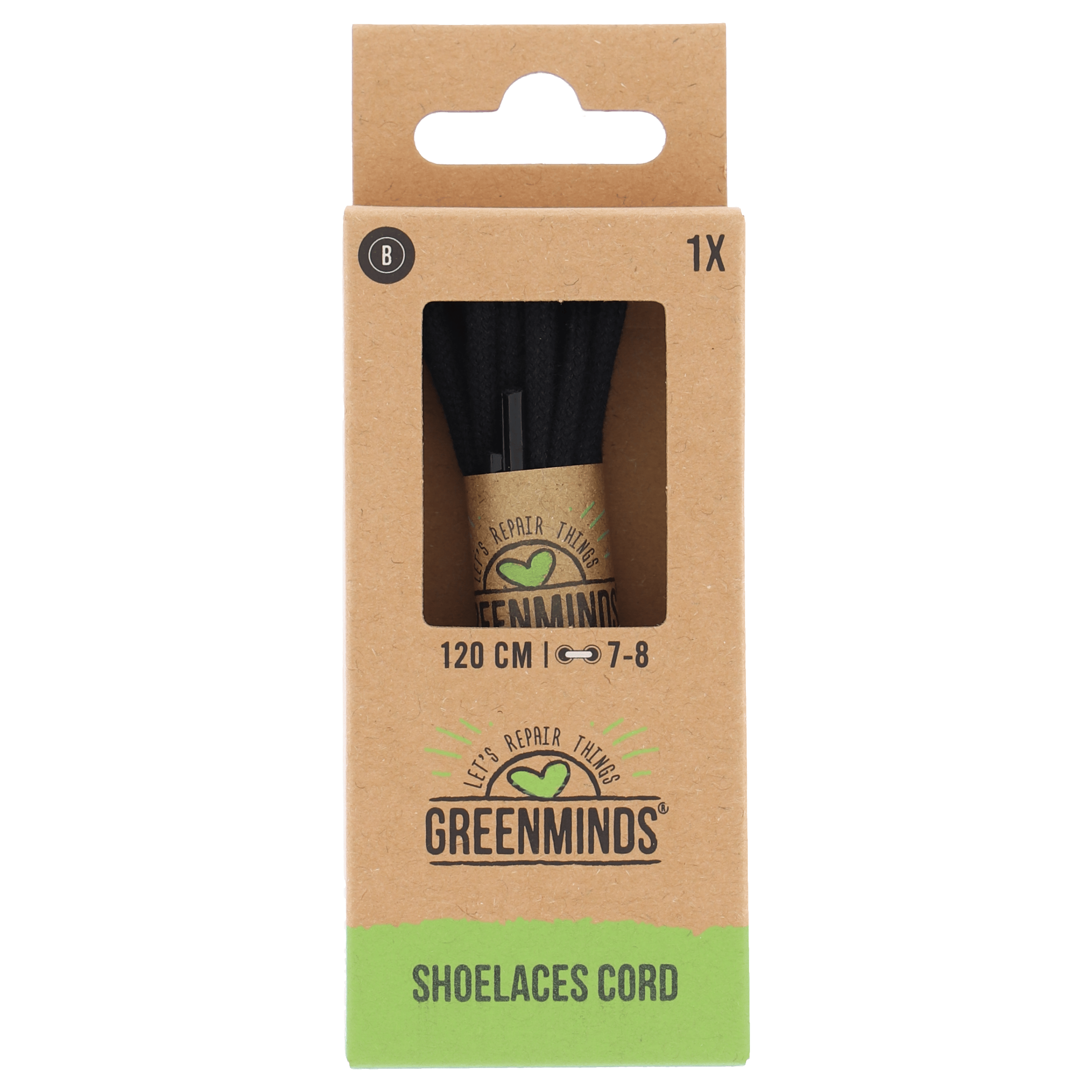 Greenminds Koordveter Fijn Zwart 120cm 1p