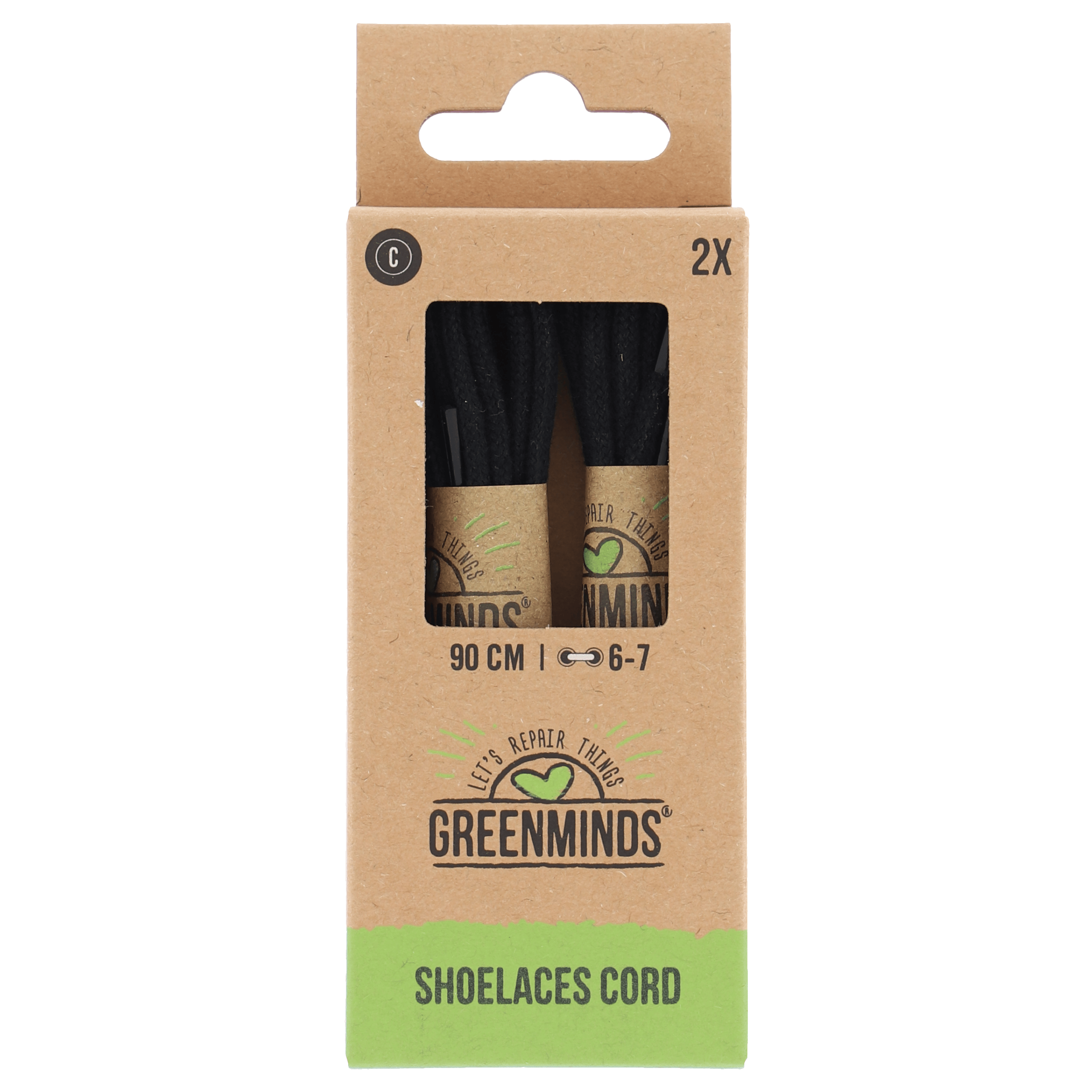 Greenminds Koordveter Fijn Zwart 90 cm 2p