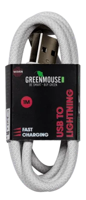 GreenMouse Lightning kabel woven 1m