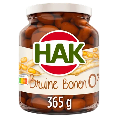 Hak Bruine bonen 0% Pot 365 g