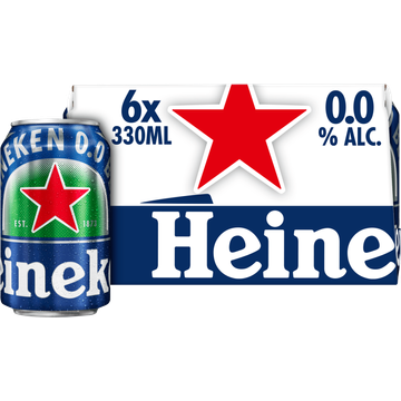 Heineken Premium Pilsener 0.0 Bier Blik 6 x 330ml