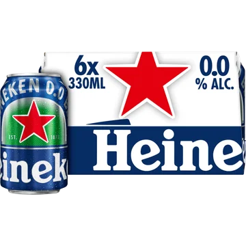 Heineken Premium Pilsener 0.0 Bier Blik 6 x 330ml