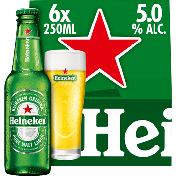 Heineken Premium Pilsener Bier Draaidop Fles 6 x 250ml
