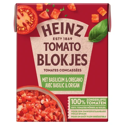 Heinz Tomatenblokjes met basilicum & oregano