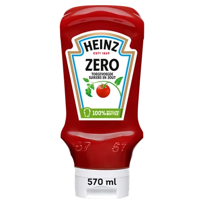 Heinz Ketchup no added sugar and salt Fles 570 ml