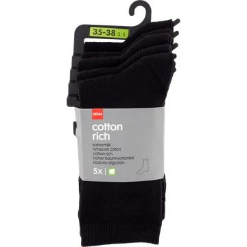 HEMA Sokken Zwart 35-38 - 5 Stuks