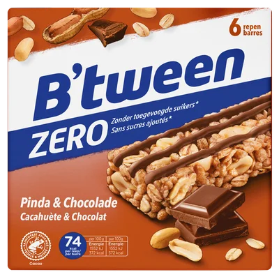 Hero Btween zero pinda & chocolade 6 st.