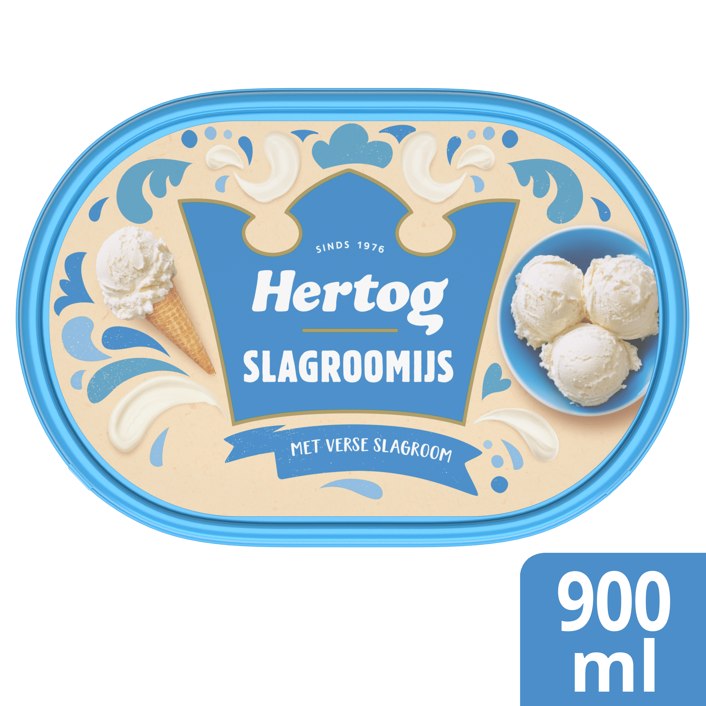 Hertog Classic slagroomijs Kuipje 900 ml