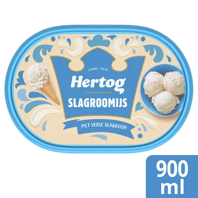 Hertog Classic slagroomijs Kuipje 900 ml