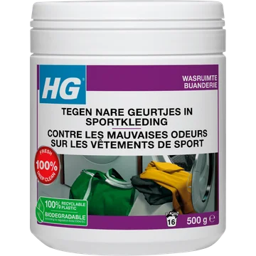 HG Textiel Wasmiddeltoevoeging tegen Nare Geurtjes in Sportkleding 500 g