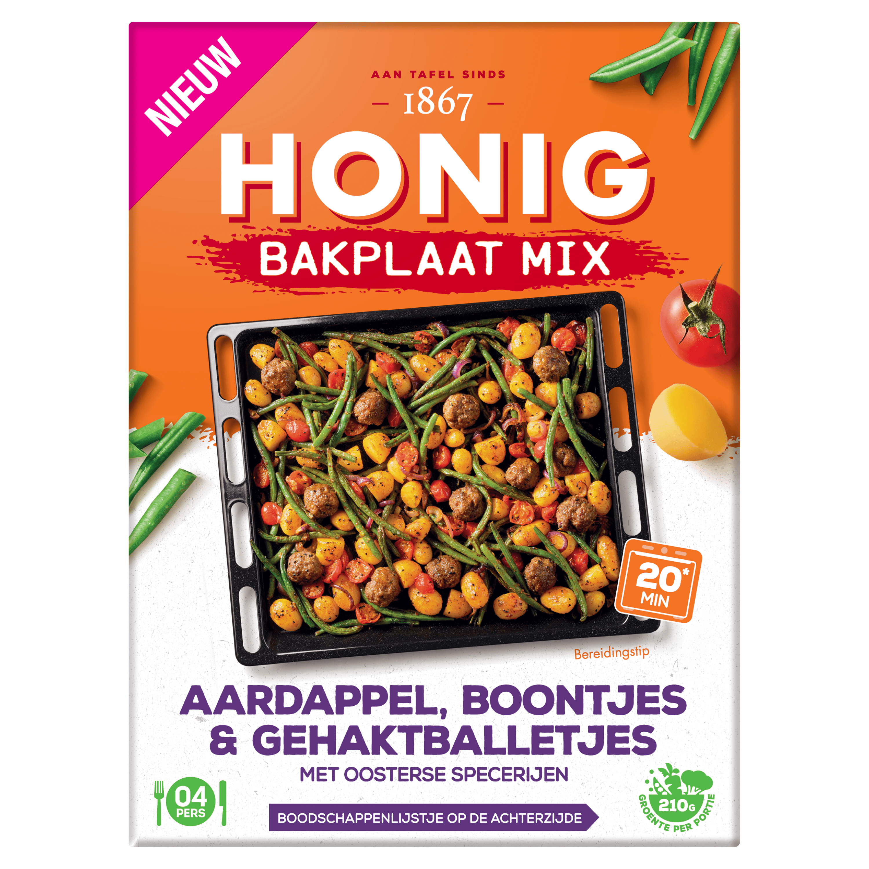 Honig Bakplaat Mix Aardappel, Boontjes &amp; Geh Doos 36 g