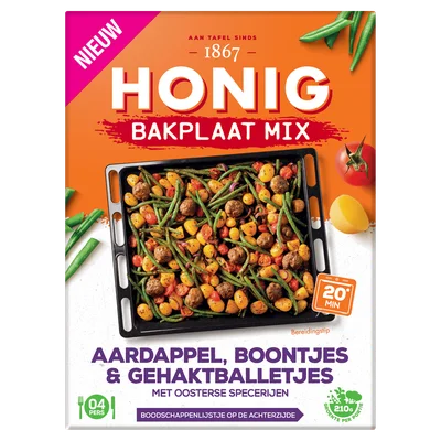 Honig Bakplaat Mix Aardappel, Boontjes &amp; Geh Doos 36 g