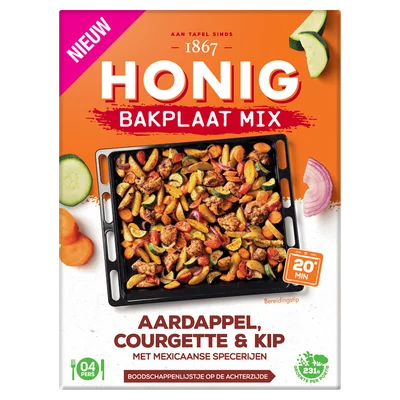 Honig Bakplaat Mix Aardappel, Courgette &amp; Ki Doos 36 g
