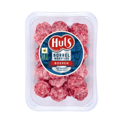 Huls Boerenmetworstplakjes BL1 Tray 90 g