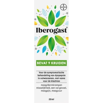 Iberogast vloeistof bij maagklachten, misselijkheid of darmkrampen, 20ml