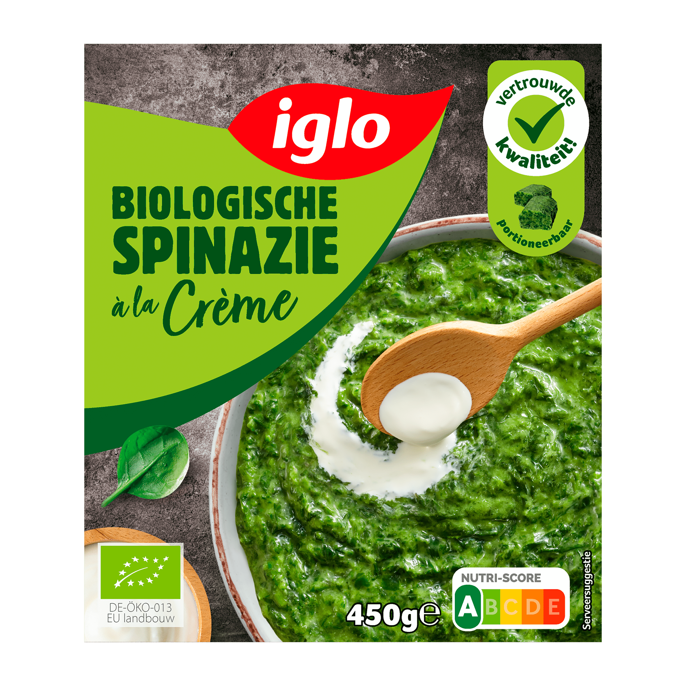 Iglo Biologische spinazie a la creme Doos 450 g