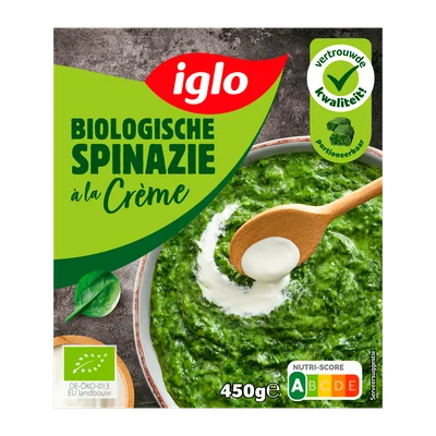 Iglo Biologische spinazie a la creme Doos 450 g
