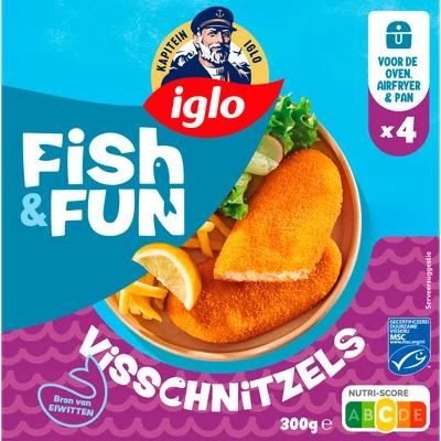 Iglo Kapiteins Klassiekers Visschnitzels 4 stuks