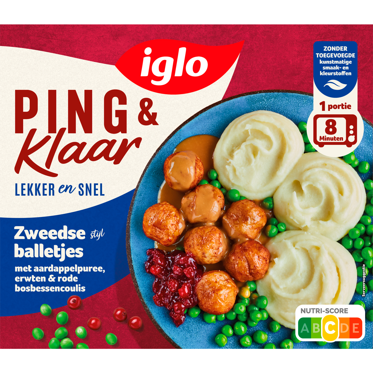 Iglo Ping &amp; Klaar Zweedse balletjes &amp; puree Doos 400 g
