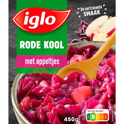 Iglo Rode kool met appel deelblokjes