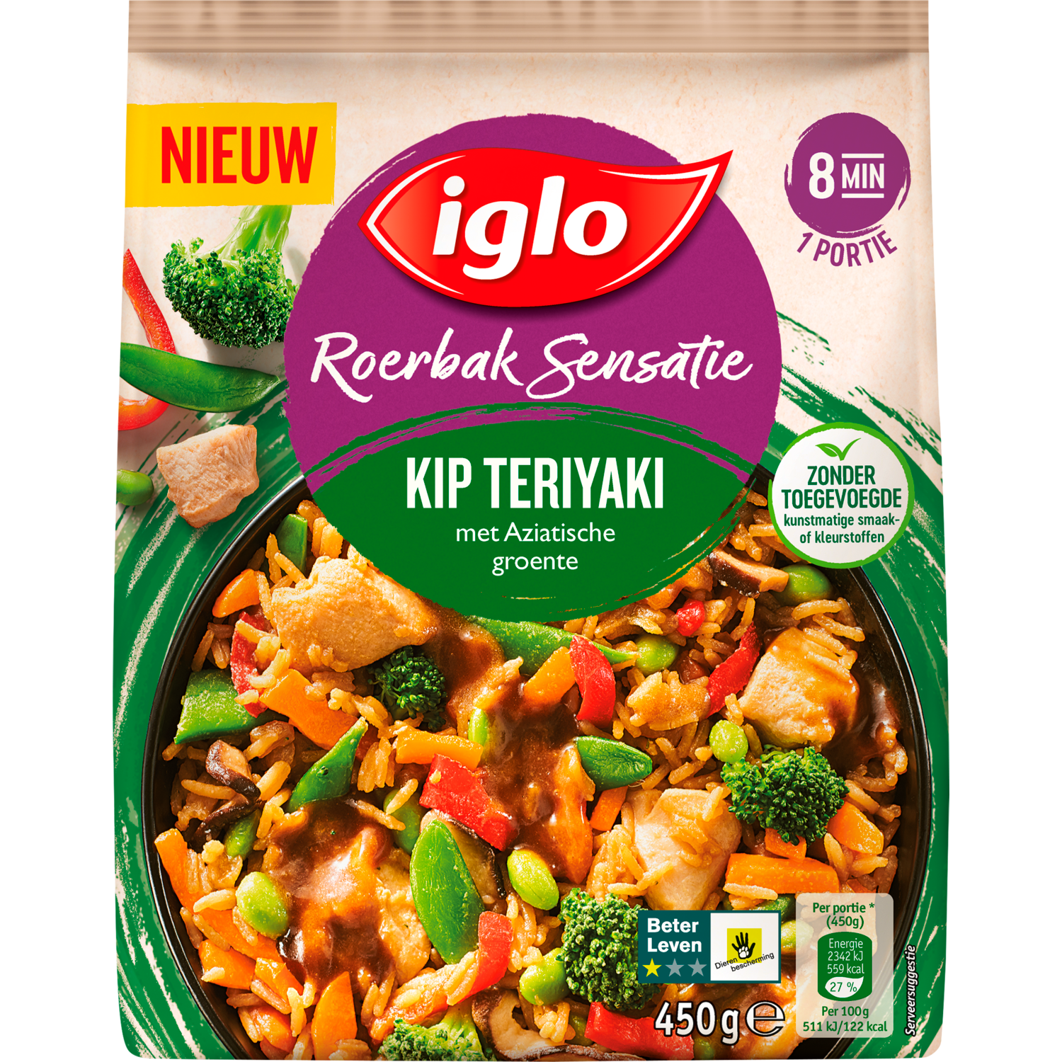 Iglo Roerbaksensatie Kip Teriyaki Stazak 450 g