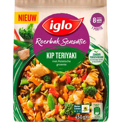 Iglo Roerbaksensatie Kip Teriyaki Stazak 450 g