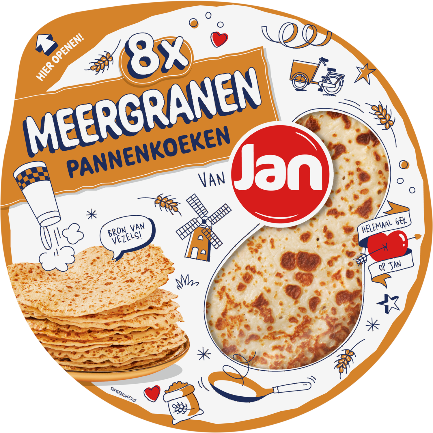 Jan Pannenkoeken meergranen 8 stuks