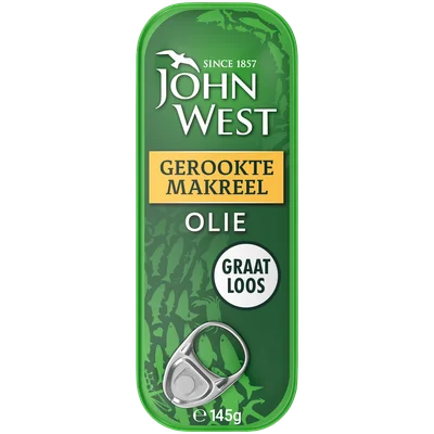 John West Makreelfilets zonnebloemolie gerookt Blik 145 g