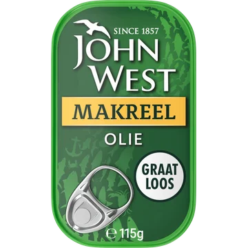 John West Makreel in water Blik 115 g